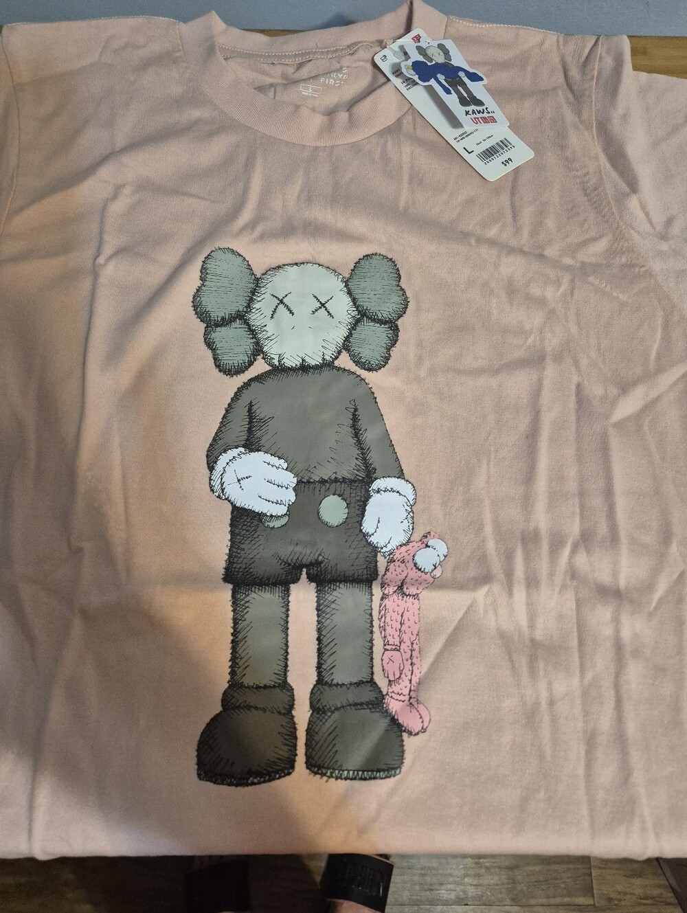 NWT KAWS Pink Tee with Companion Graphic